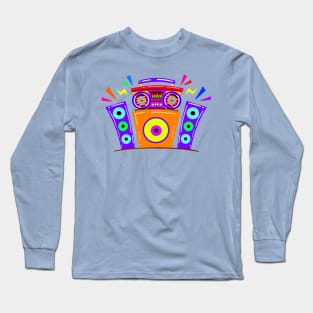 Boombox and Speakers Retro Vintage Long Sleeve T-Shirt